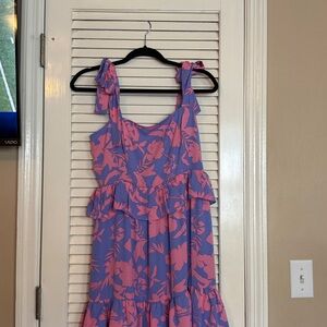 Buddy Love Pink and Blue Floral Maxi Dress